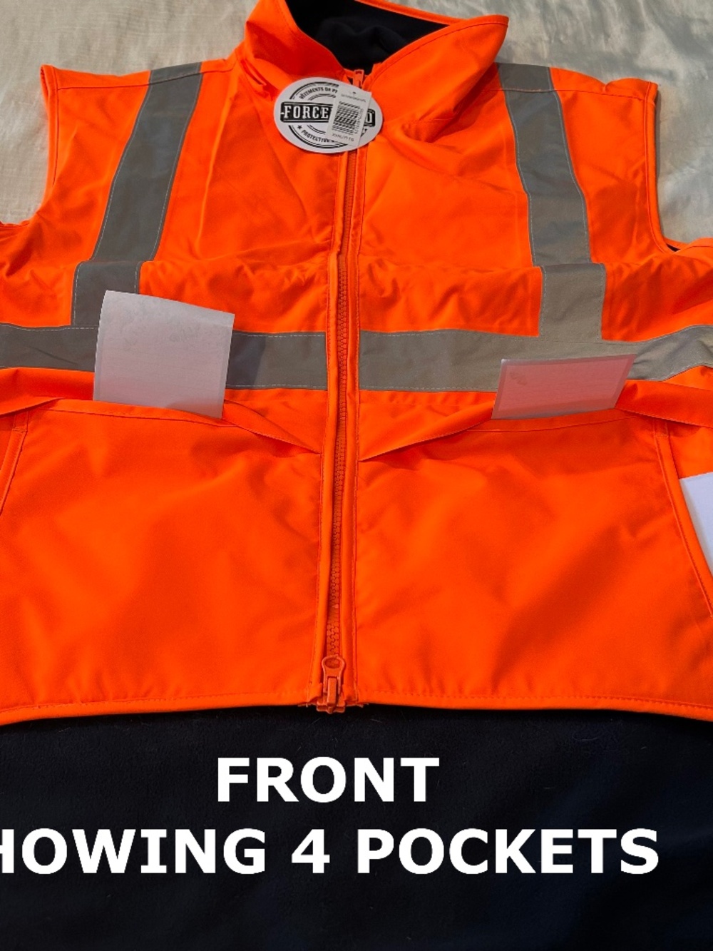 VEST, SAFETY PROTECTIVE CLOTHING, HIGH VIZ ORANGE, SIZE 3XL, LIGHT REFLECTIVE